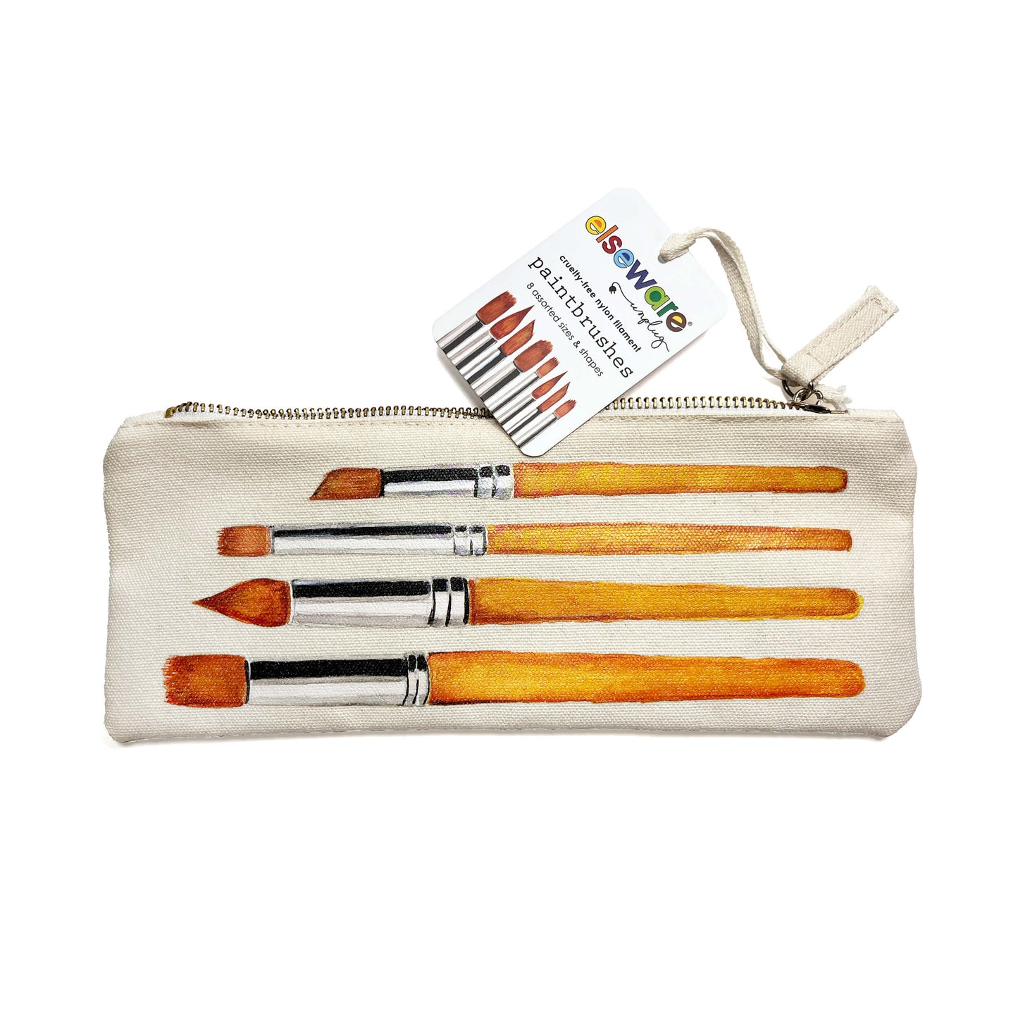 Paintbrush Set in Canvas Bag – 8 Assorted Sizes - Chickadees Wooden Toys