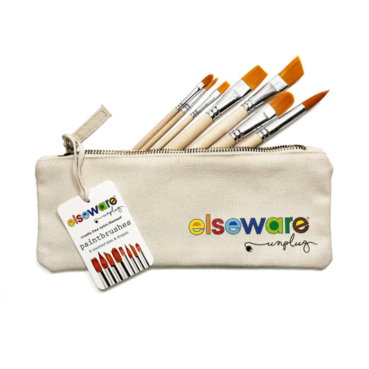 Paintbrush Set in Canvas Bag – 8 Assorted Sizes - Chickadees Wooden Toys