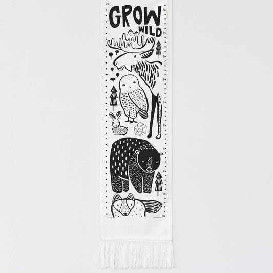 Canvas Growth Chart - Nordic - Chickadees Wooden Toys
