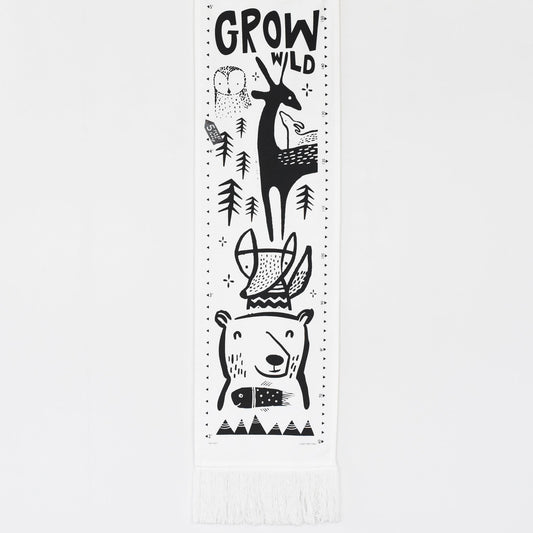 Canvas Growth Chart - Woodland - Chickadees Wooden Toys
