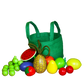Wooden Fruit Toys in a cloth Tote