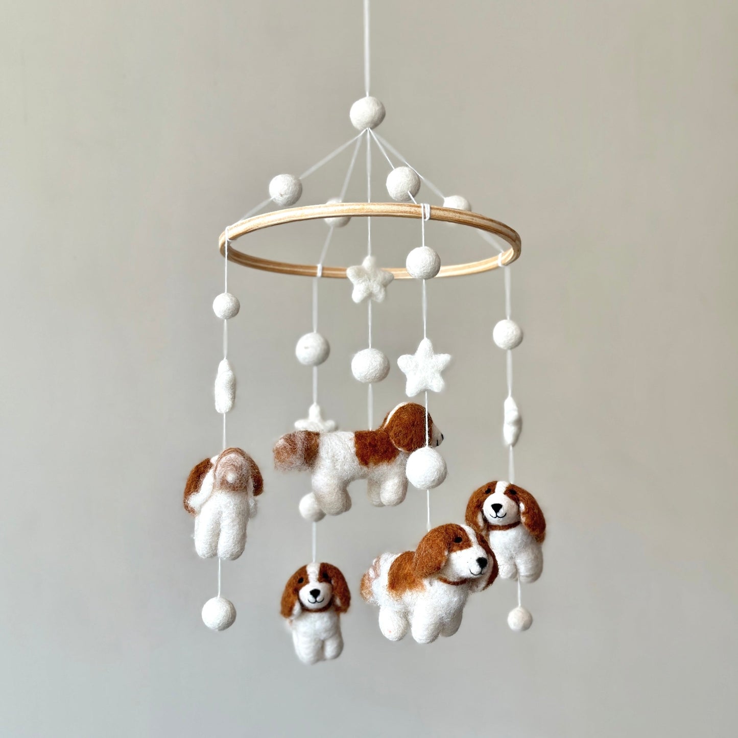 Felt Baby Mobile - Cavalier King Charles Cavalier - Chickadees Wooden Toys