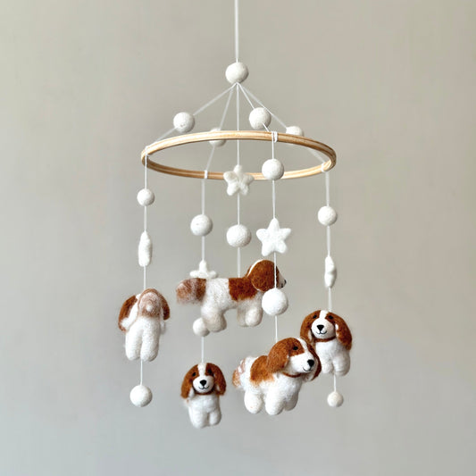 Felt Baby Mobile - Cavalier King Charles Cavalier - Chickadees Wooden Toys