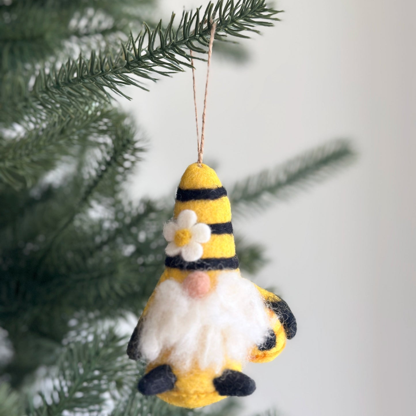 Felt Bumblebee Gnome Ornament