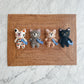 Felt Cat Ornament - Stitched Cat Holding Fish