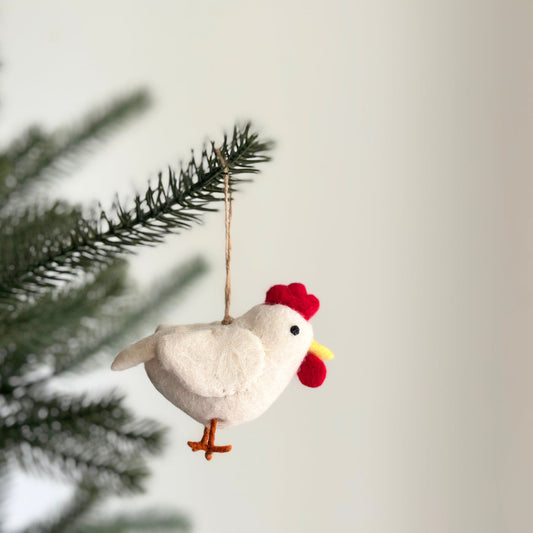 Felt Chicken Ornament - Chickadees Wooden Toys