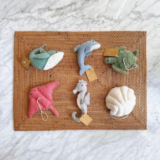 Felt Ornament - Sea Animals Theme / Whale - Chickadees Wooden Toys