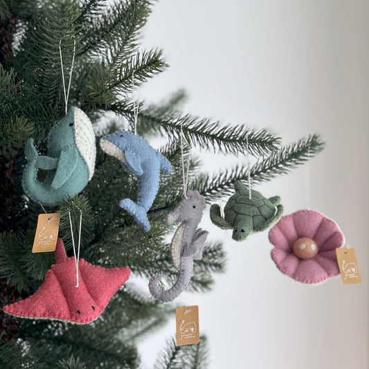 Felt Ornament - Sea Animals Theme / Sea Turtle - Chickadees Wooden Toys