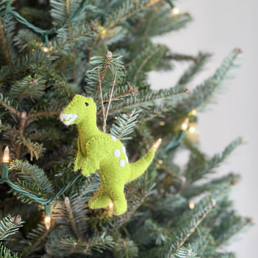 Felt Christmas Ornaments Set of 5 - Dinosaurs - Chickadees Wooden Toys