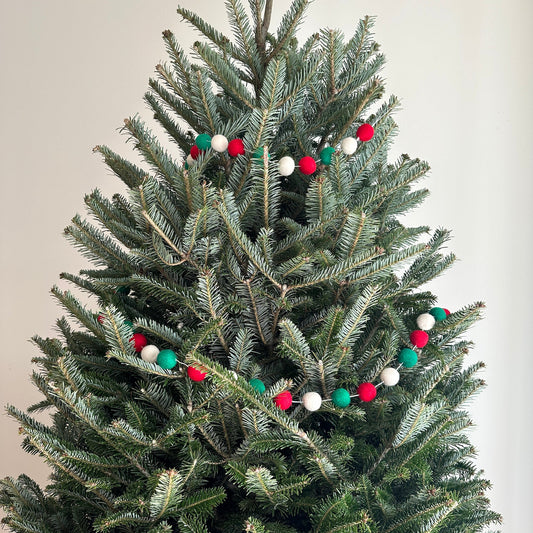 Felt Christmas Pompom Ball Garland - Chickadees Wooden Toys
