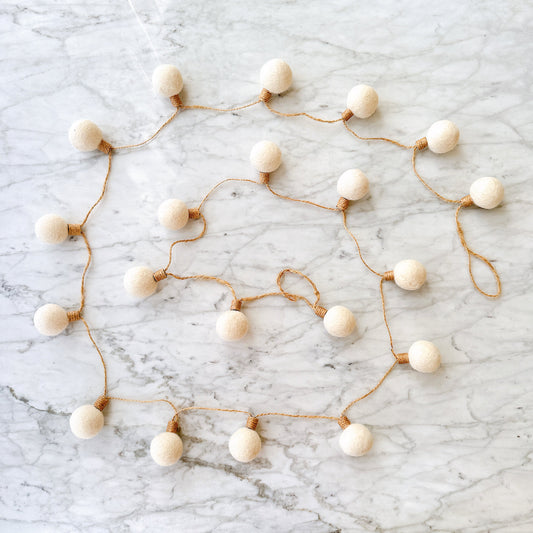 Felt Color Ball Lightbulb Garland - Chickadees Wooden Toys