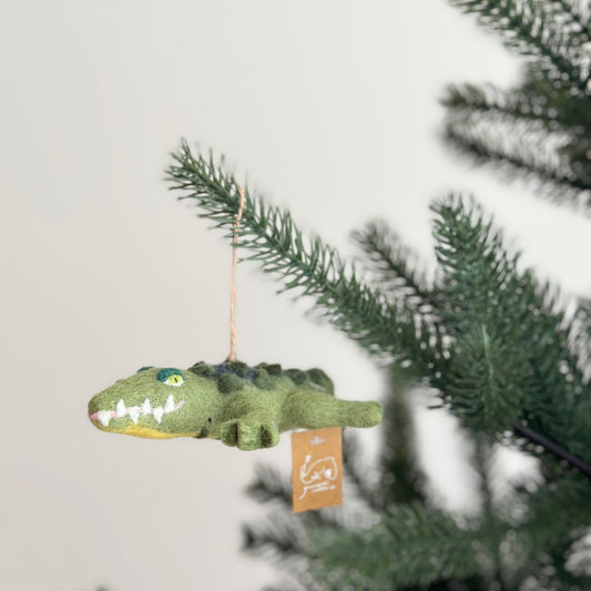 Felt Crawling Gator Ornament - Chickadees Wooden Toys