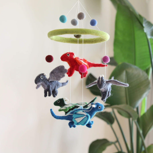 Felt Dragon Baby Mobile - Chickadees Wooden Toys