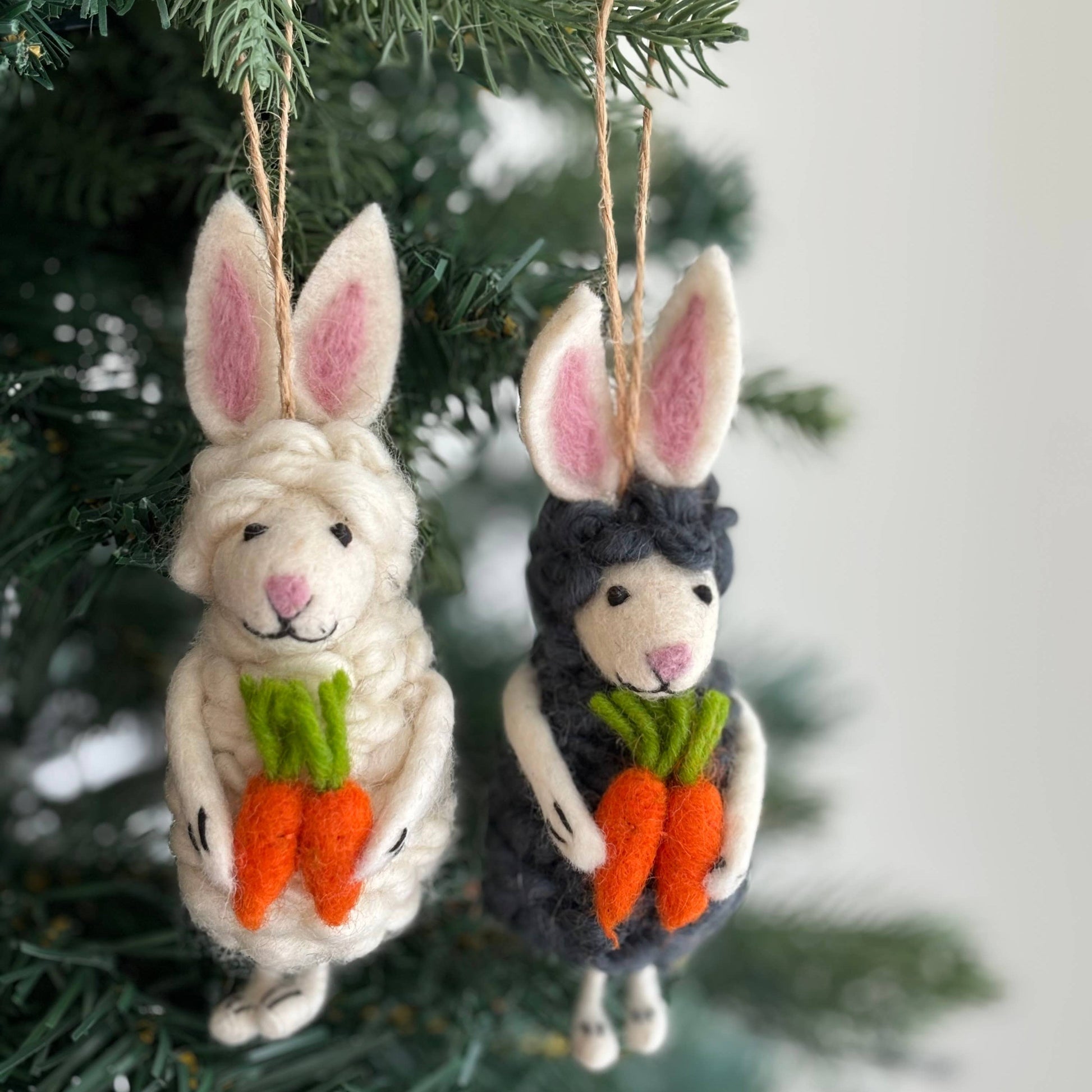Felt Easter Bunny Sheep Ornament - Chickadees Wooden Toys