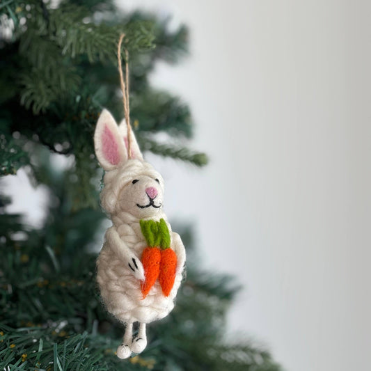Felt Easter Bunny Sheep Ornament - Chickadees Wooden Toys