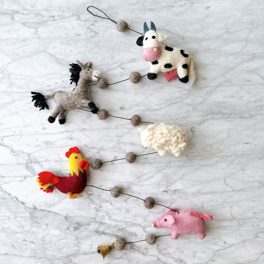 Felt Farml Animal Garland - Chickadees Wooden Toys