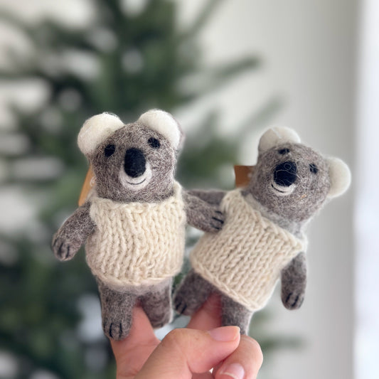 Felt Finger Puppet: Baby Koala - Chickadees Wooden Toys
