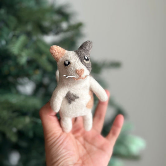 Felt Finger Puppet: Calico Cat - Chickadees Wooden Toys