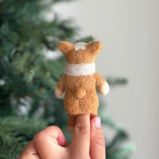 Felt Finger Puppet: Corgi - Chickadees Wooden Toys