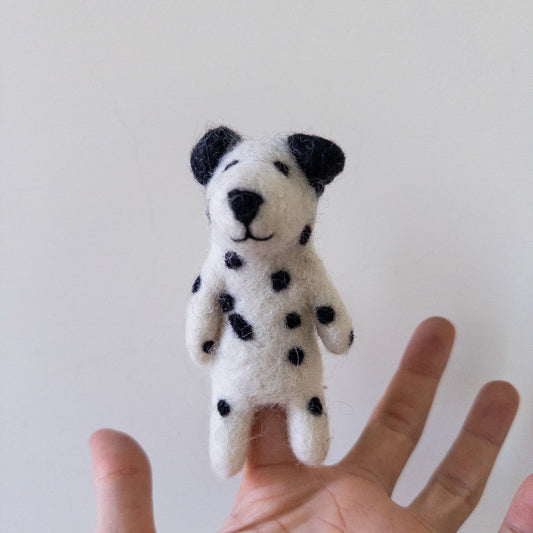 Felt Finger Puppet: Dalmatian Dog - Chickadees Wooden Toys