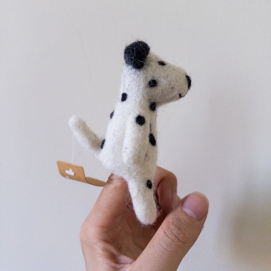 Felt Finger Puppet: Dalmatian Dog - Chickadees Wooden Toys