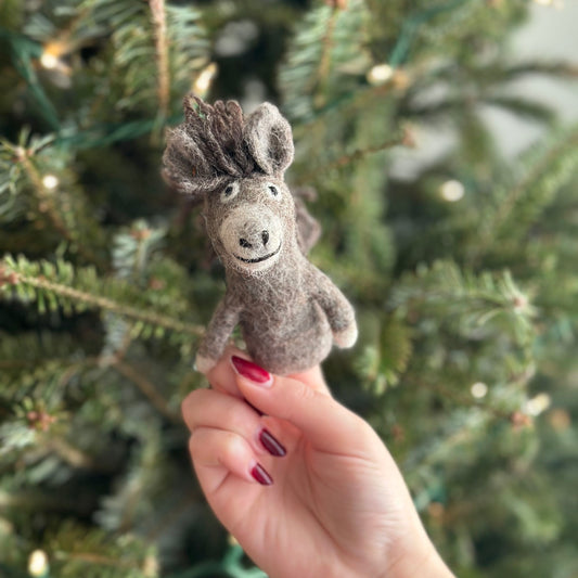 Felt Finger Puppet - Donkey - Chickadees Wooden Toys
