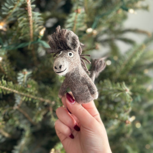 Felt Finger Puppet - Donkey - Chickadees Wooden Toys
