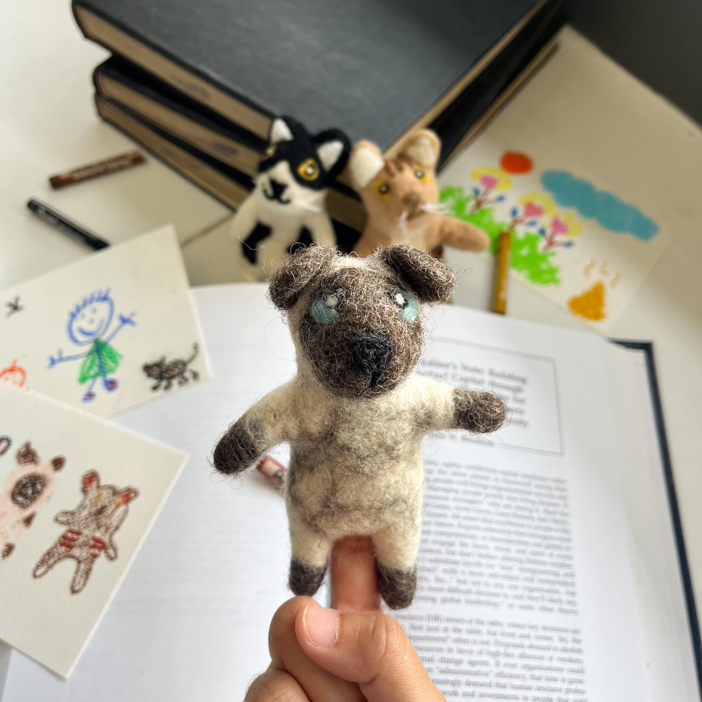 Felt Finger Puppet - Siamese Cat