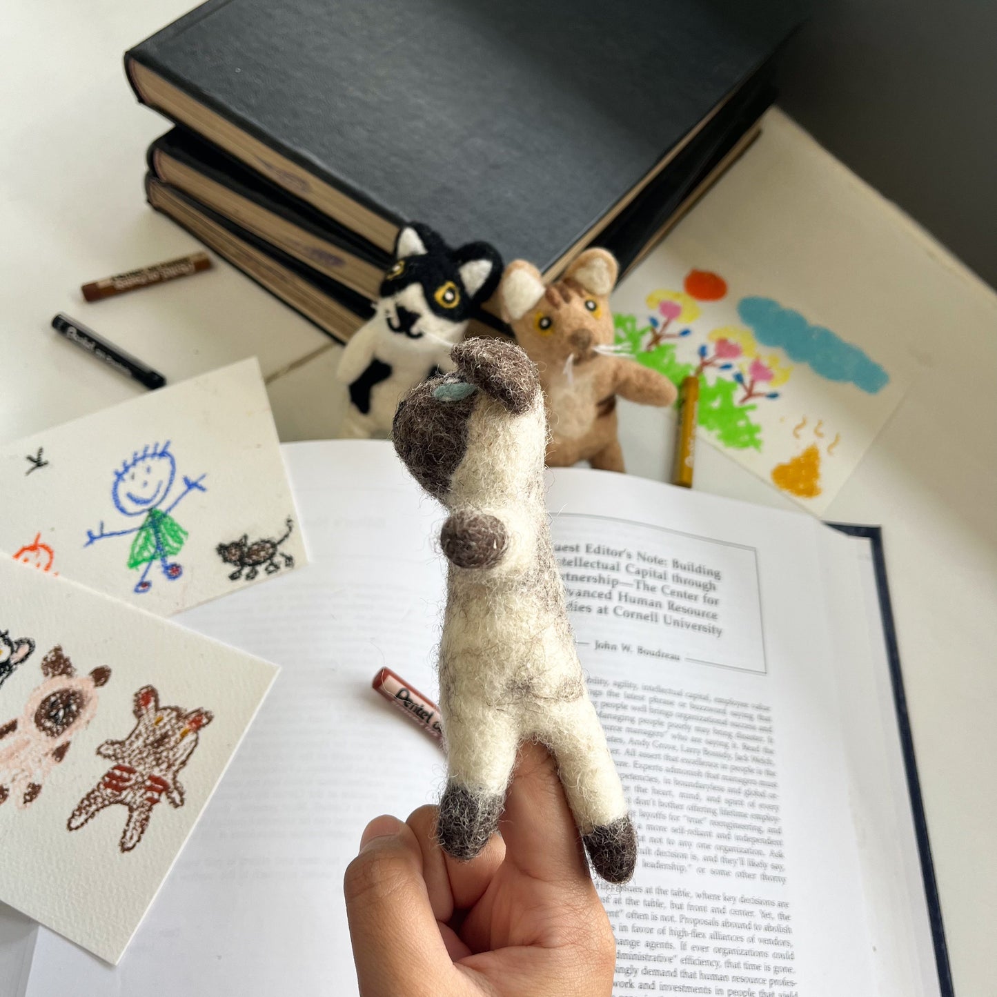 Felt Finger Puppet - Siamese Cat