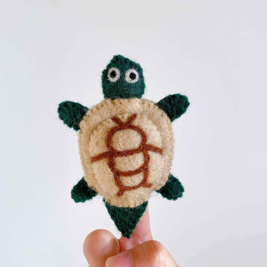 Felt Finger Puppet - Turtle - Chickadees Wooden Toys