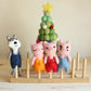 Felt Finger Puppets Set of 4 - Three Little Pigs & Big Wolf