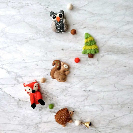Felt Forest Animal Garland - Chickadees Wooden Toys