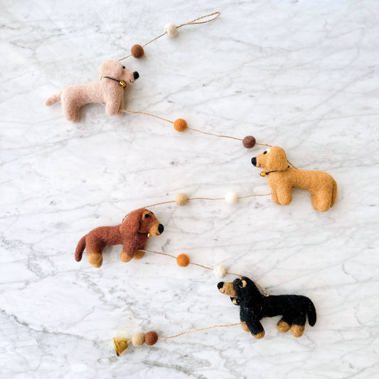 Felt Garland - Dachshund Dog - Chickadees Wooden Toys