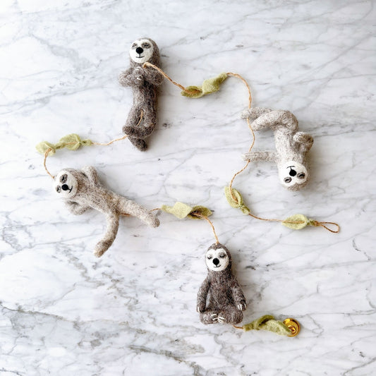 Felt Garland - Slothful Serenity - Chickadees Wooden Toys