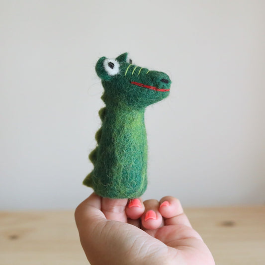Felt Gator Finger Puppet - Chickadees Wooden Toys