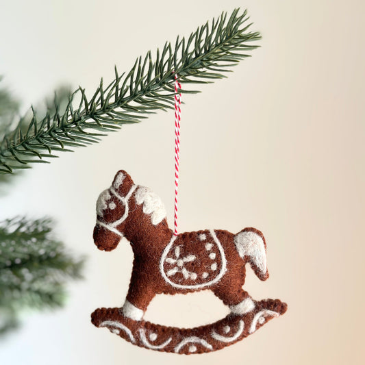 Felt Gingerbread Collection - Rocking Horse - Chickadees Wooden Toys