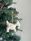 Felt Goat Ornament with Hemp string attached