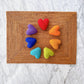 Felt Heart Ornament - Rainbow Set of 7 - Chickadees Wooden Toys
