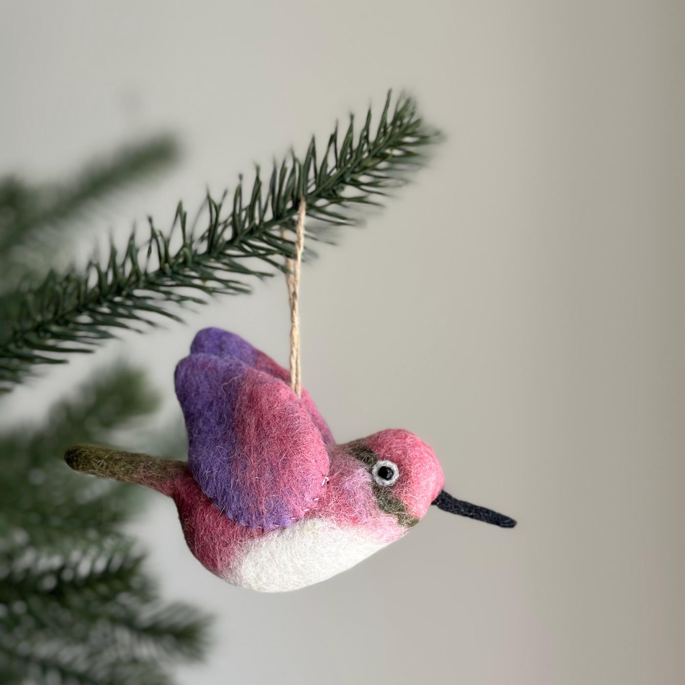 Felt Hummingbird Christmas Ornament