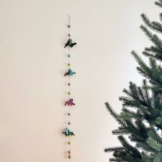 Felt Hummingbird Garland - Chickadees Wooden Toys