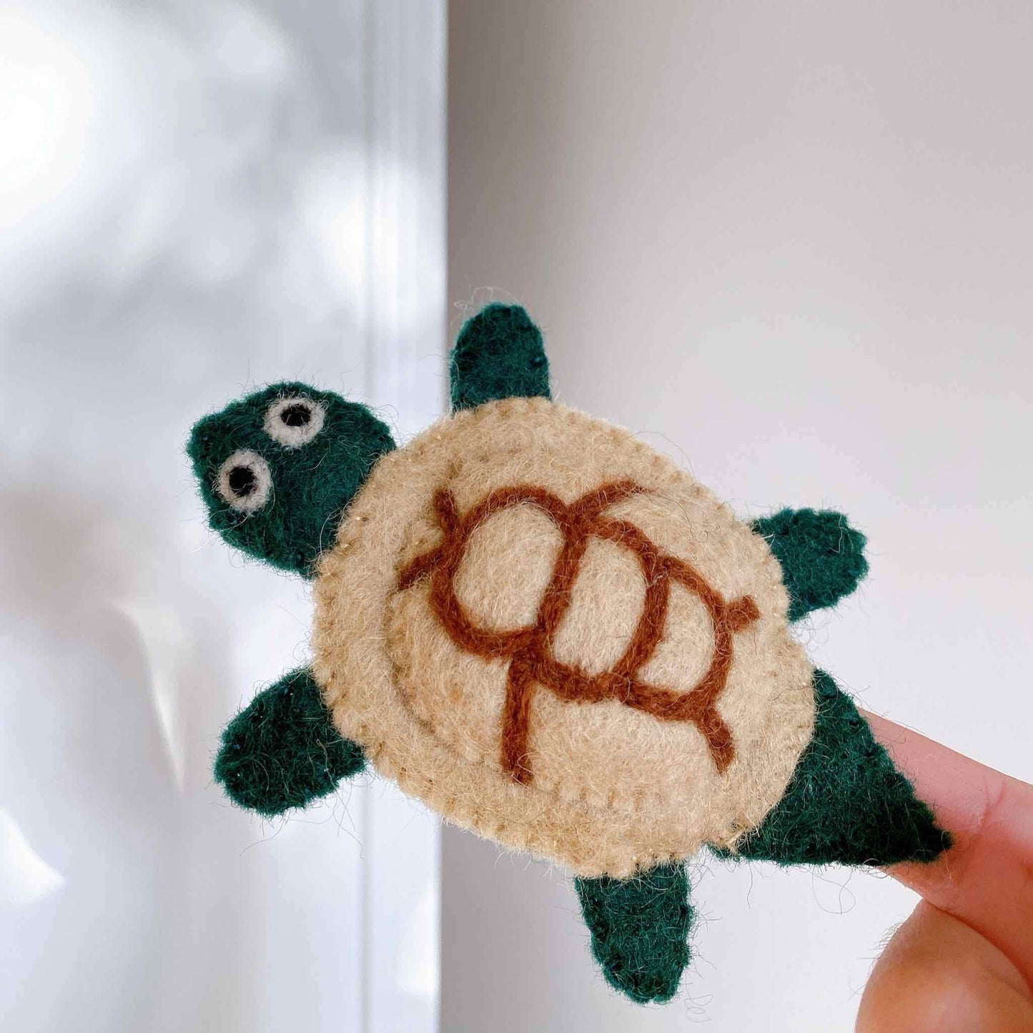 Felt finger puppet- Turtle - Chickadees Wooden Toys