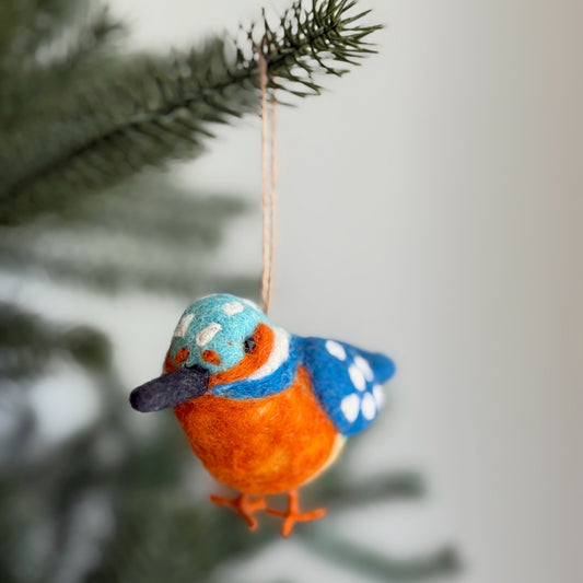 Felt Kingfisher Ornament - Chickadees Wooden Toys