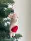 Felt Mouse Holding Heart Ornament