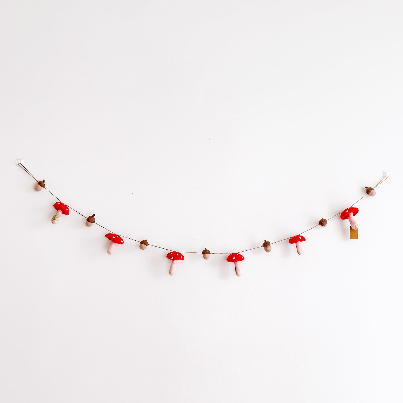 Felt Mushroom and Acorn Garland - Chickadees Wooden Toys