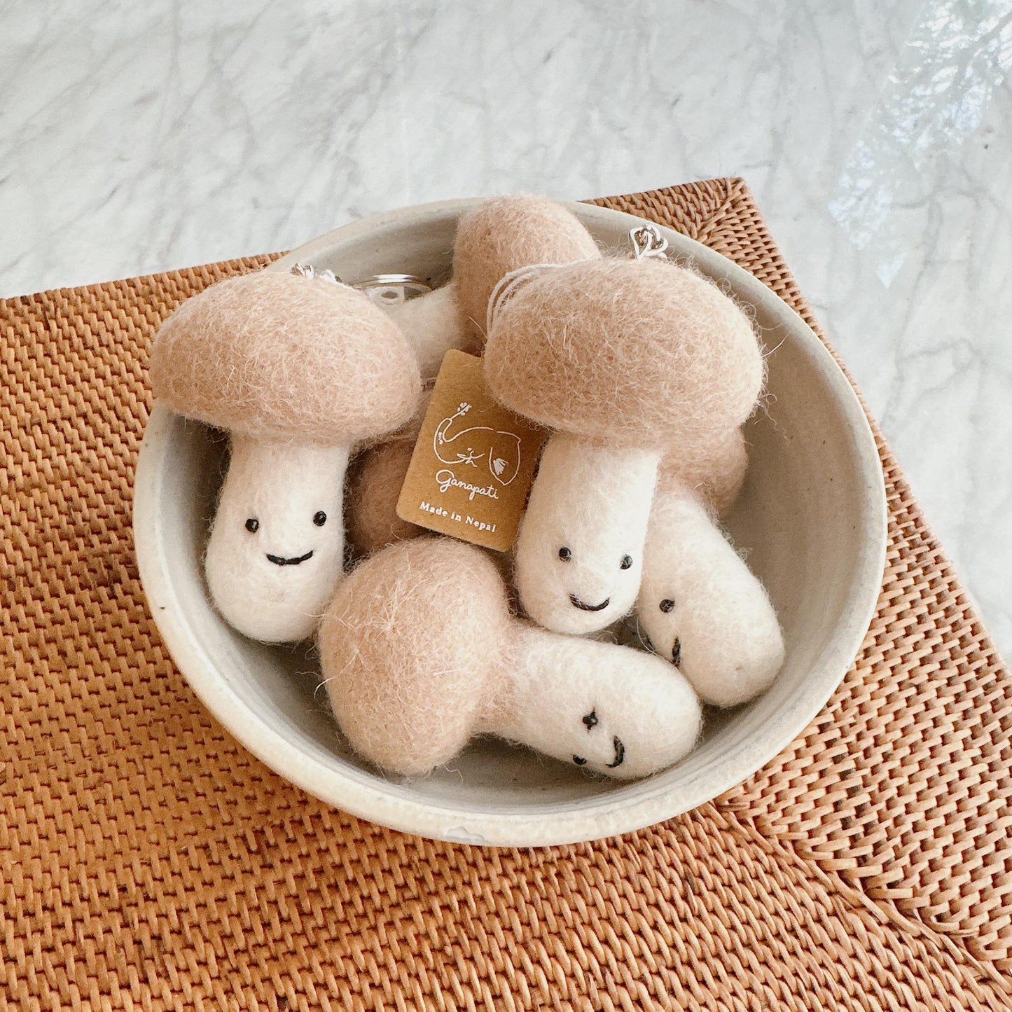 Felt Mushroom Keychain