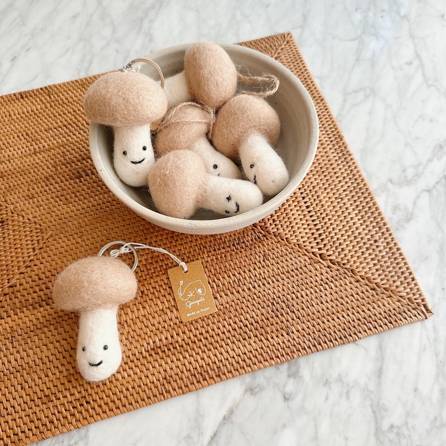 Felt Mushroom Keychain