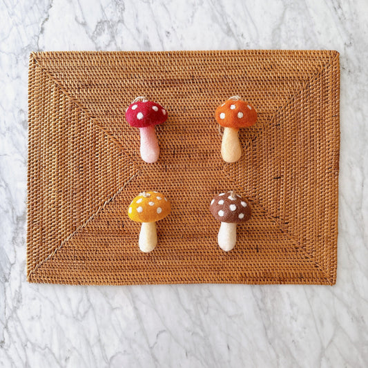 Felt Ornament - Autumn Tone Mushroom Set of 4