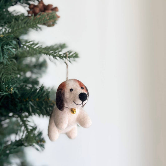 Felt Ornament - Beagle with Bell - Chickadees Wooden Toys