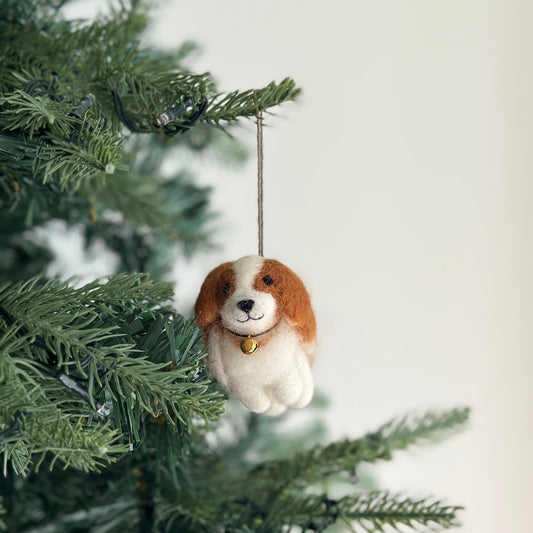 Felt Ornament - Cavalier King Charles Spaniel Dog - Chickadees Wooden Toys