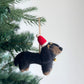 Felt Ornament - Dachshund Dog with Christmas Hat